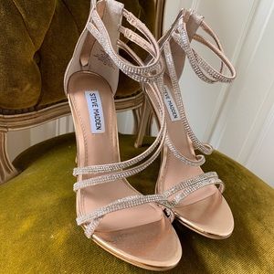 Rose Gold Steve Madden Fiffi ankle strap heels